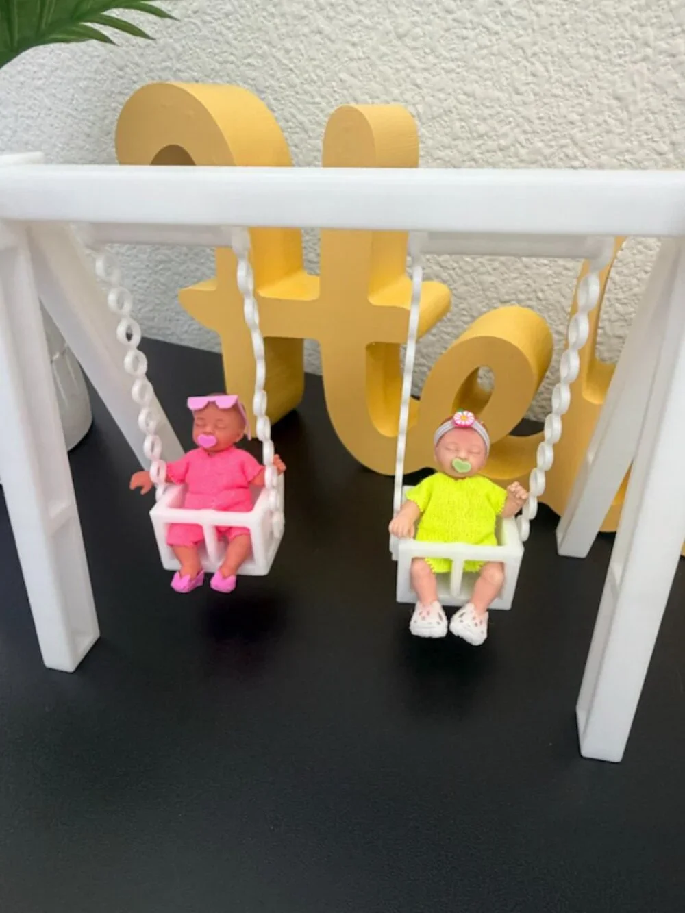 Mini ZURU Baby Dolls Double Swing Set | 3D Printed Playground Accessory